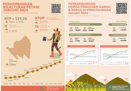 Nilai Tukar Petani (NTP) Provinsi Lampung Desember 2023 Sebesar 117,13 Atau Naik 1,50 Persen Dan Harga GKP Di Tingkat Petani Naik 0,97 Persen Dan Harga Beras Premium Di Penggilingan Naik 1,31%